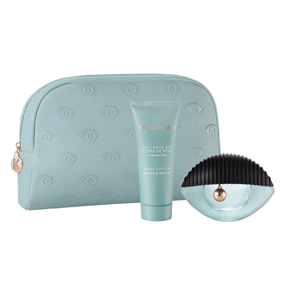 Kit Coffret Kenzo World EDP + Body Lotion + Necessaire new worldfree